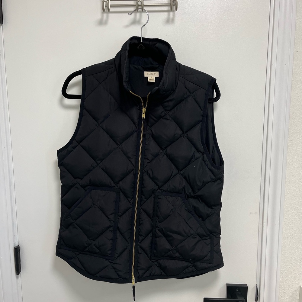 J. Crew Black Quilted Vest